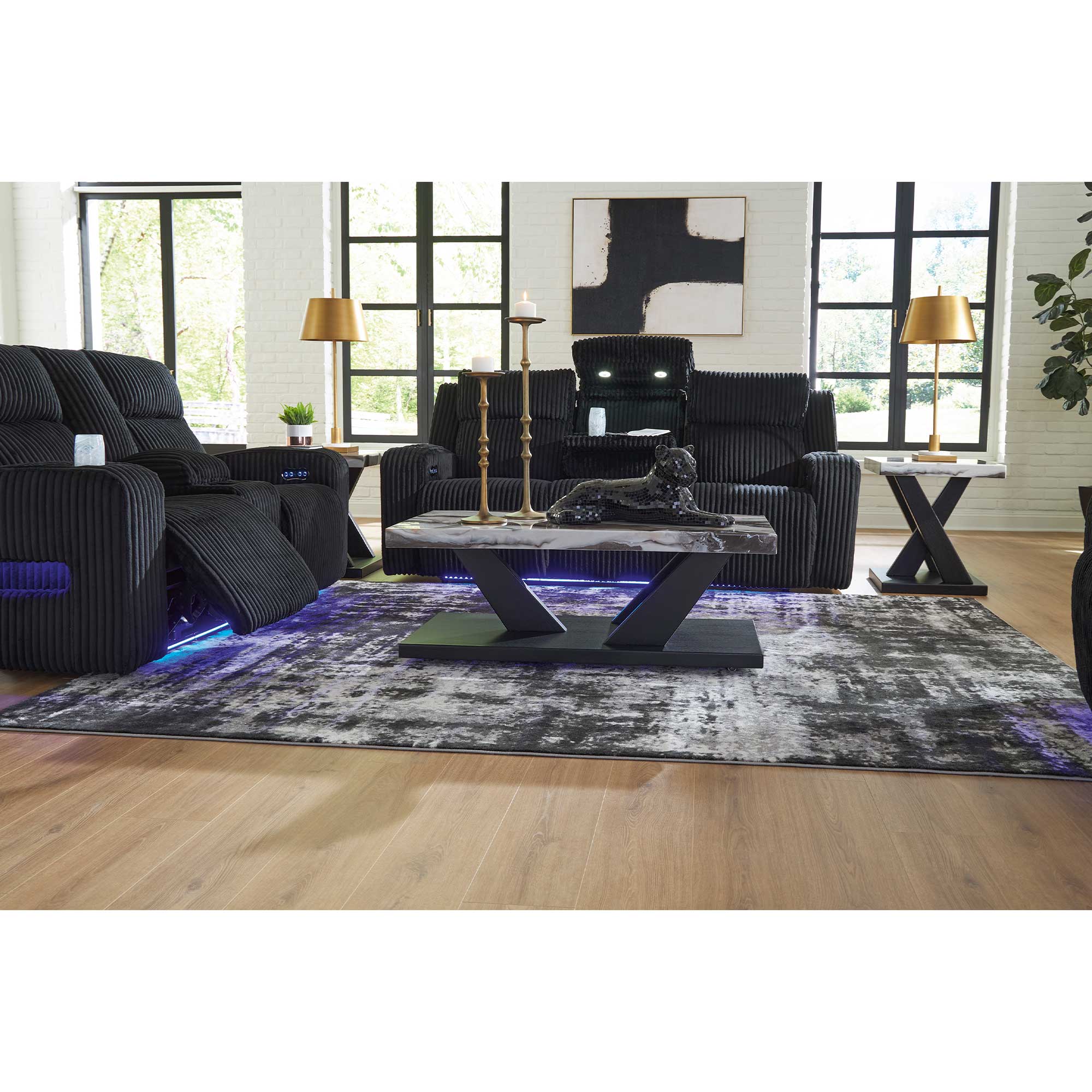 Forest Lake Dual Power Reclining Loveseat with Console