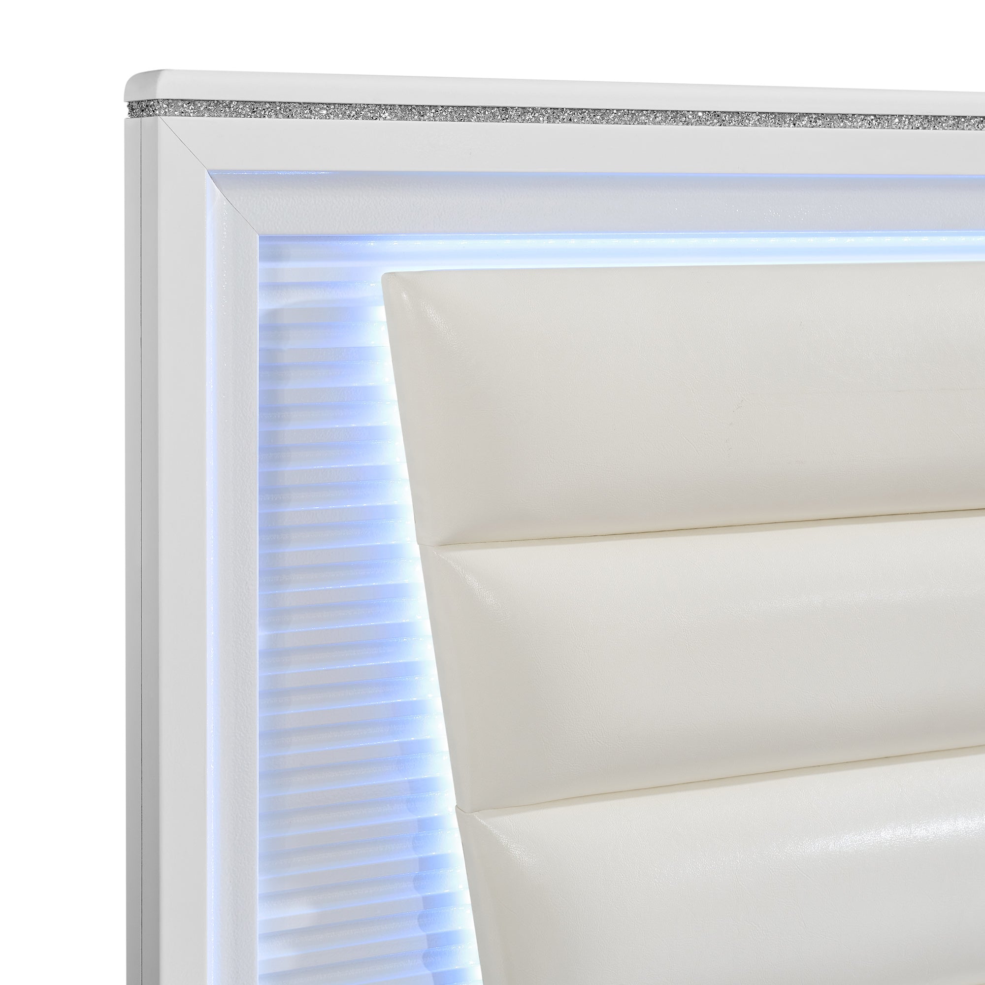 Denmark King Upholstered Bed with Mirrored Dresser