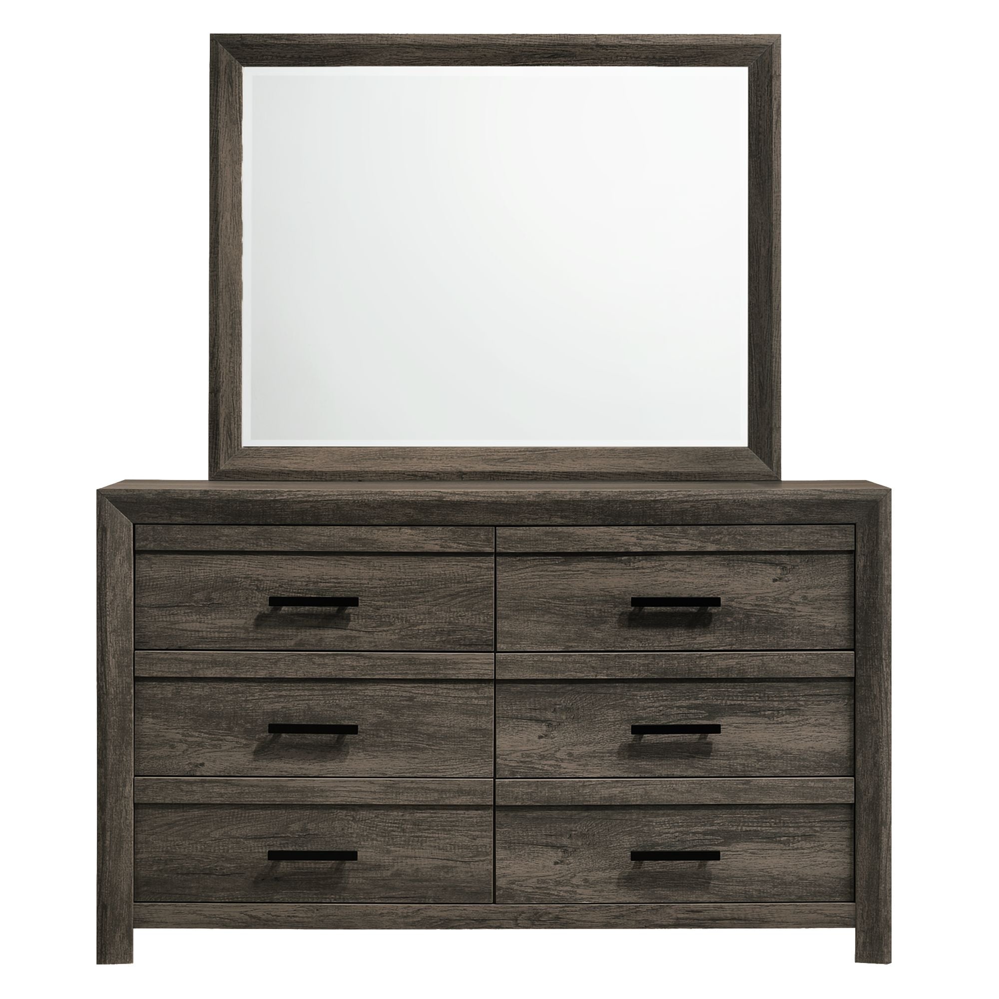 Eleanor King Panel Bed with Mirrored Dresser