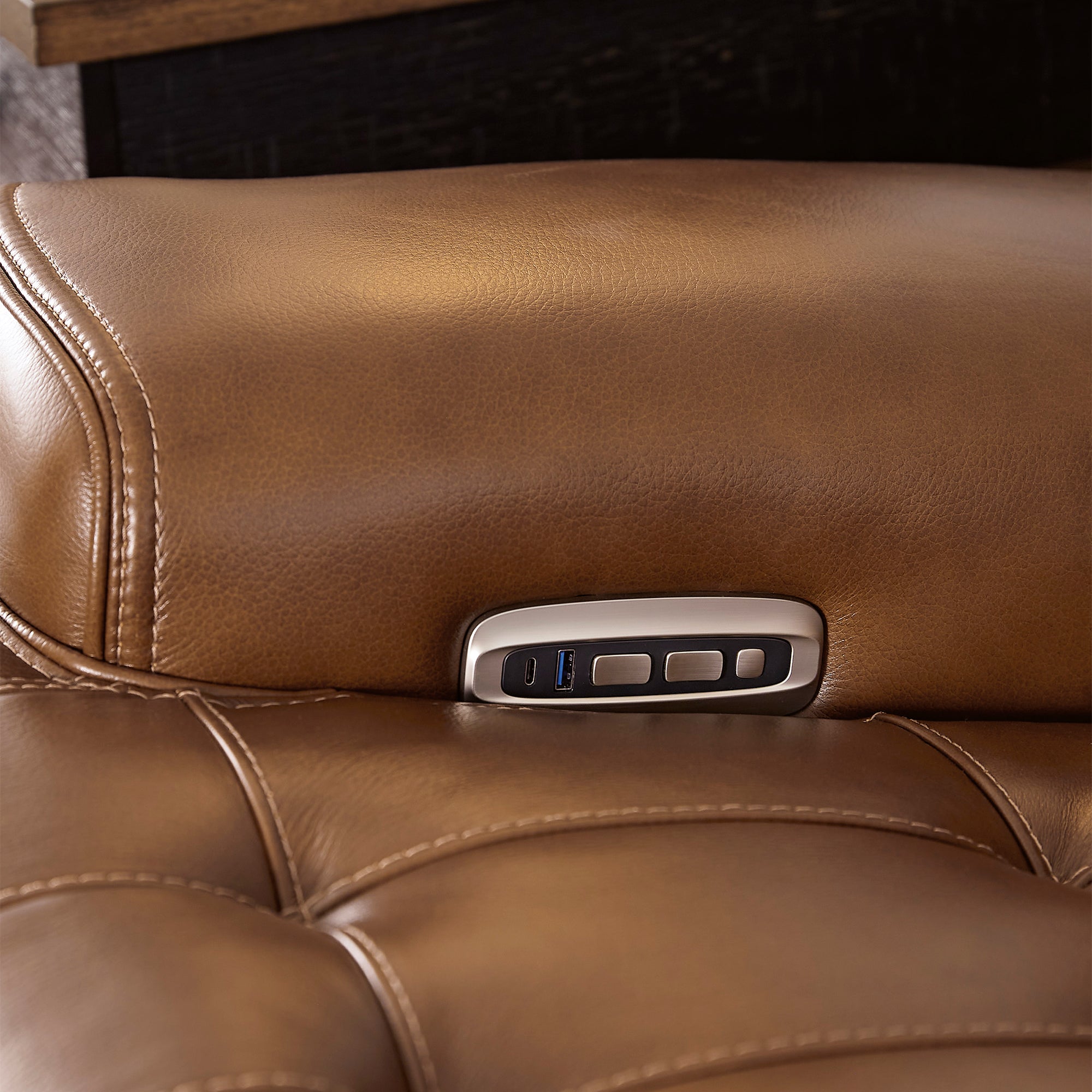 Temmpton 6-Piece Dual Power Leather Reclining Sectional