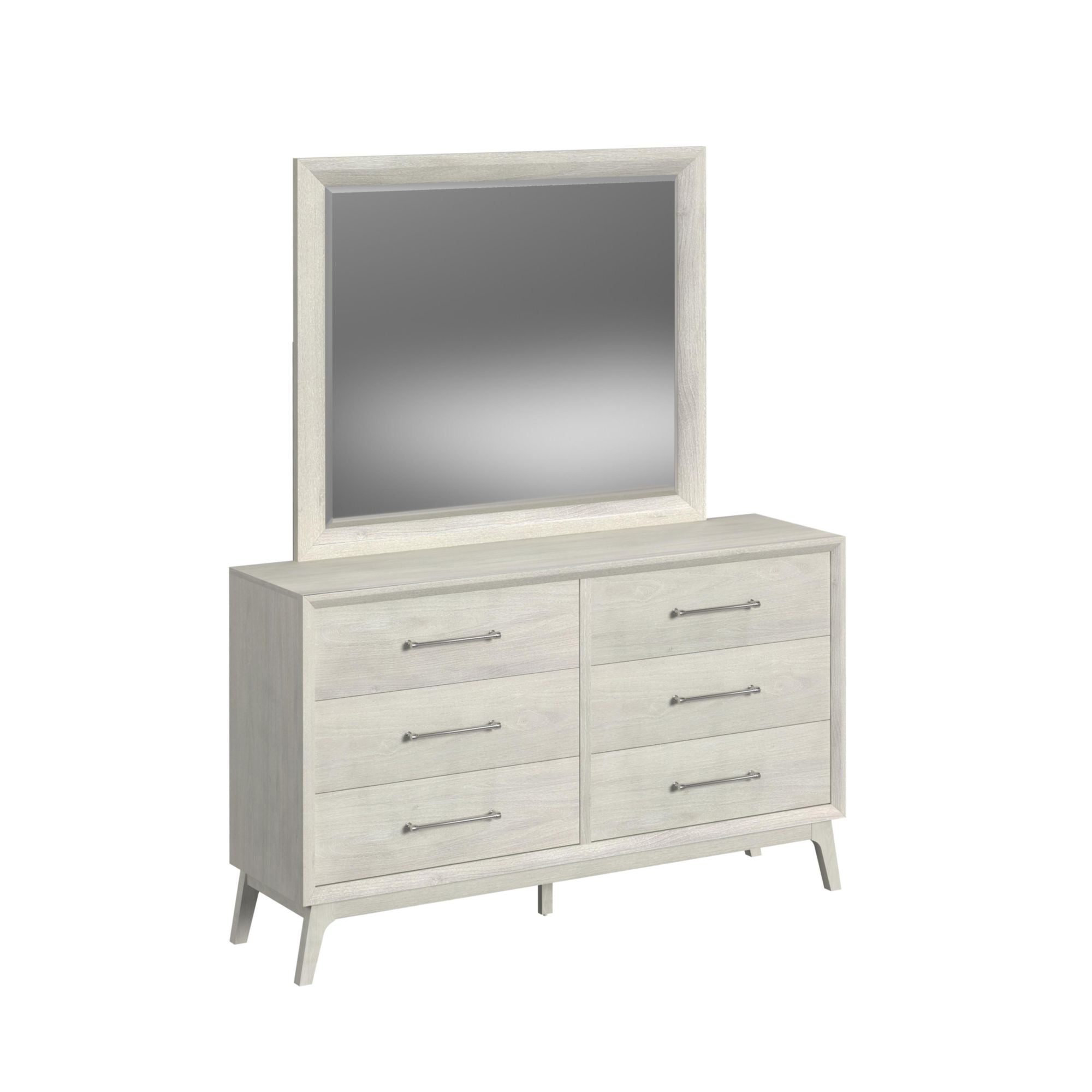 Westland King Upholstered Bed with Mirrored Dresser