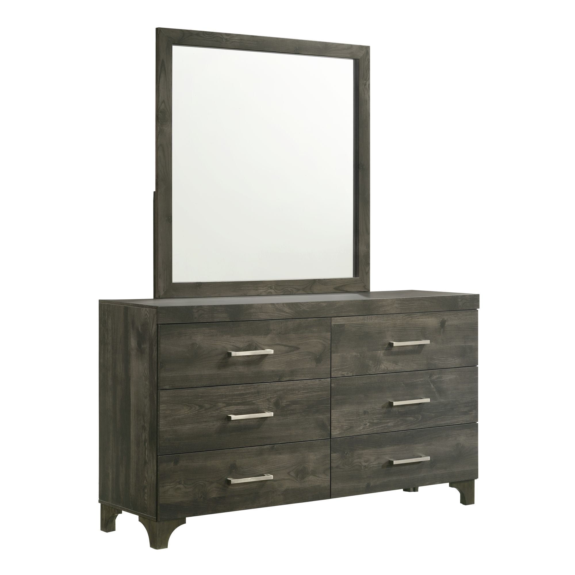 Zendaya King Panel Bed with Mirrored Dresser