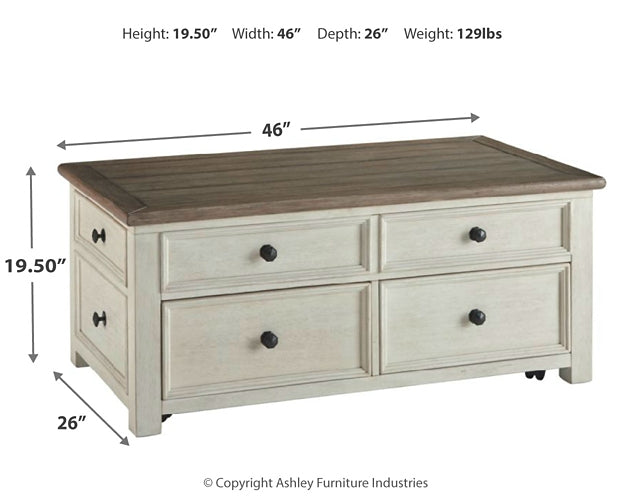 Bolanburg Lift Top Coffee Table - Two-tone