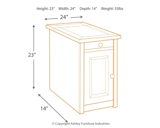 Tyler Creek Chairside End Table - Grayish Brown/Black