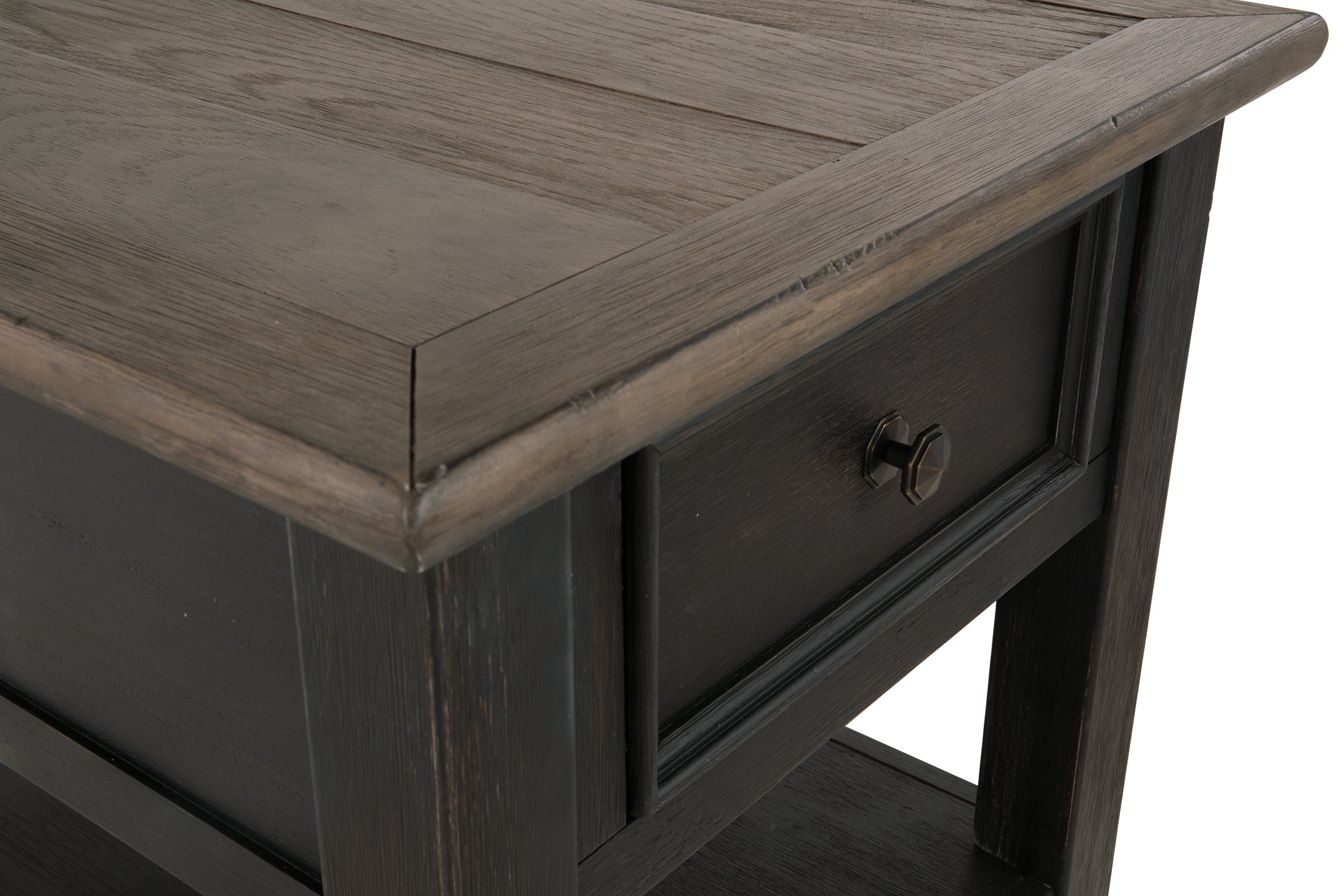 Tyler Creek End Table - Grayish Brown/Black