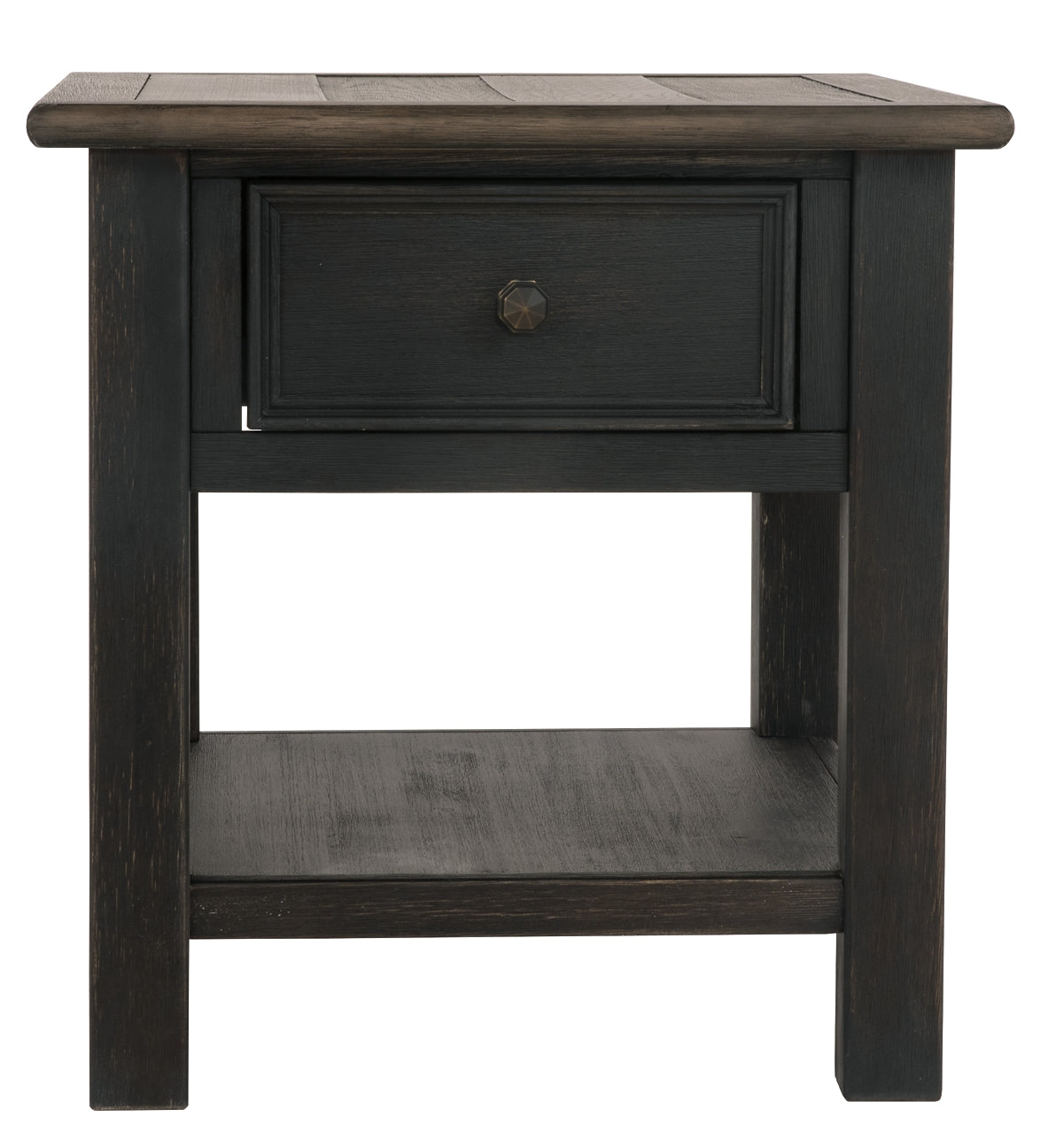 Tyler Creek End Table - Grayish Brown/Black