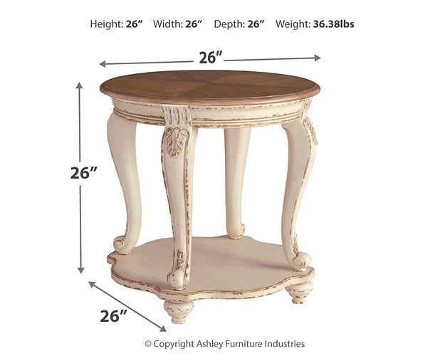 Realyn End Table - White/Brown