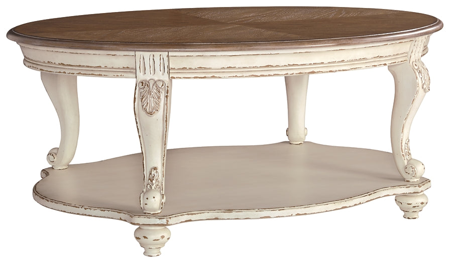 Realyn Coffee Table - White/Brown