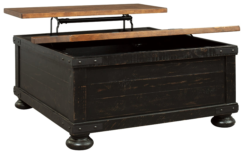 Valebeck Lift Top Coffee Table - Black/Brown