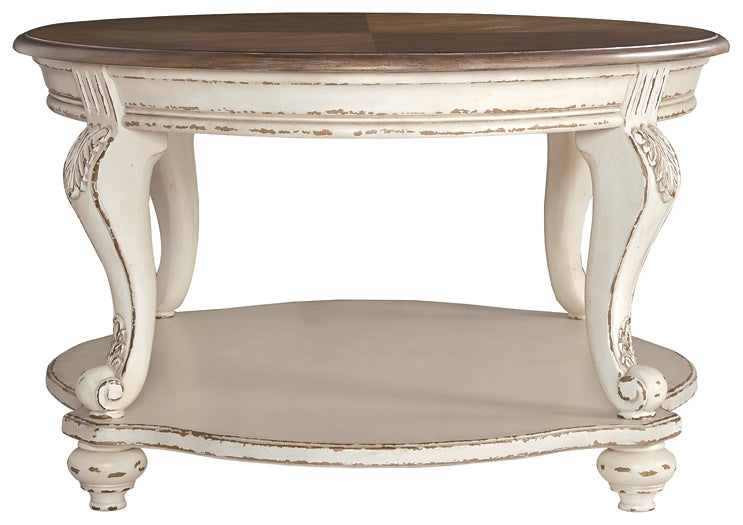 Realyn Coffee Table - White/Brown