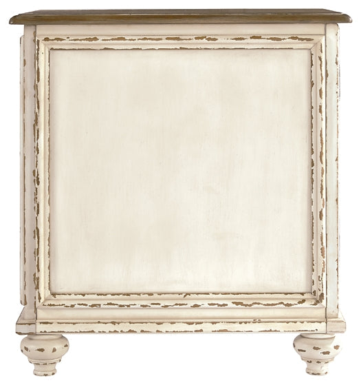 Realyn Chairside End Table - White/Brown