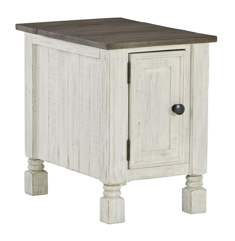 Havalance Chairside End Table - White/Gray