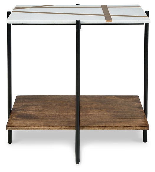 Braxmore Accent Table - White/Light Brown