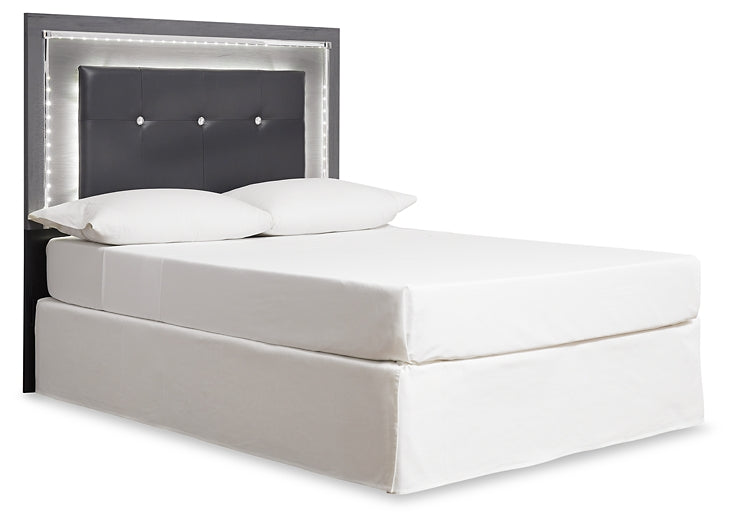 Lodanna Full Upholstered Panel Headboard Bed with Mirrored Dresser, Chest and Nightstand