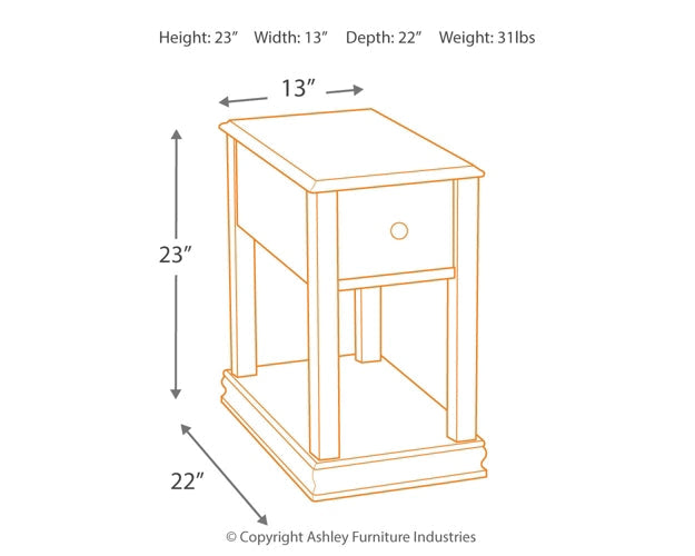 Breegin Chairside End Table - Brown