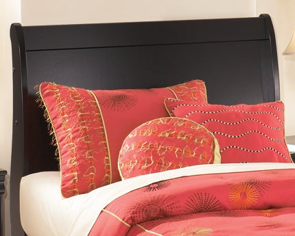 Huey Vineyard Twin Sleigh Headboard Bed with Mirrored Dresser