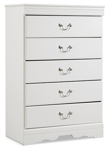 Anarasia Twin Sleigh Headboard Bed with Mirrored Dresser, Chest and Nightstand