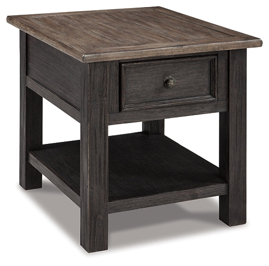 Tyler Creek End Table - Grayish Brown/Black