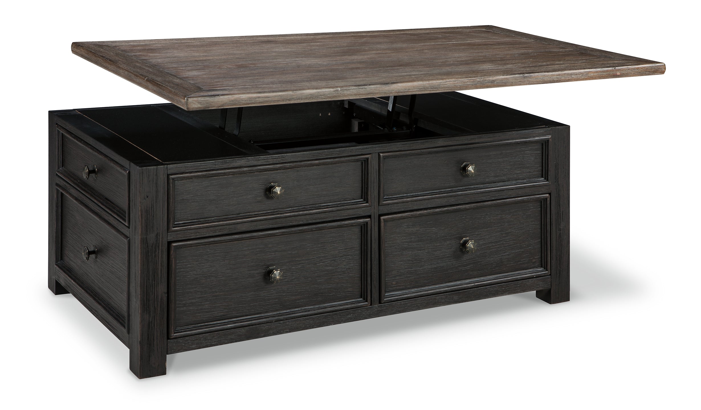 Tyler Creek Lift Top Coffee Table - Grayish Brown/Black