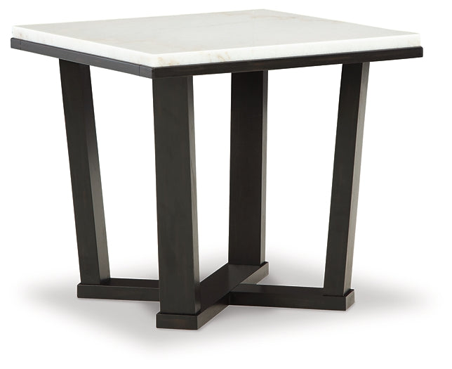 Fostead End Table - White/Espresso