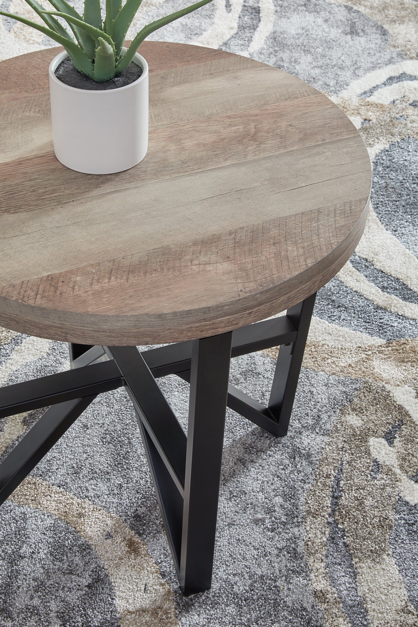 Deanlee 3-Piece Table Set - Grayish Brown/Black
