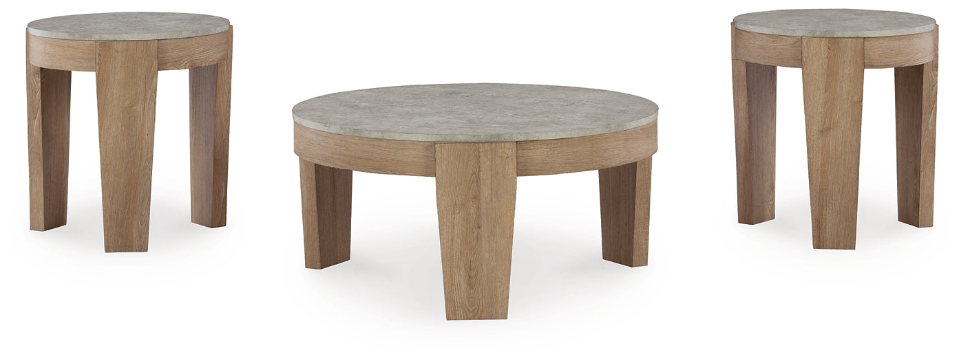 Guystone 3-Piece Table Set - Light Brown