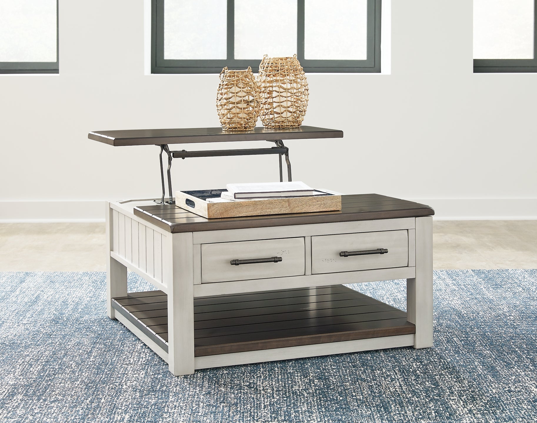 Darborn Lift Top Coffee Table - Gray/Brown
