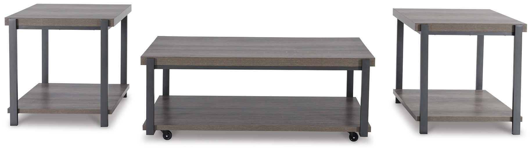 Wilmaden 3-Piece Table Set - Gray/Black