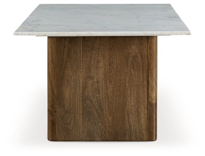 Isanti Coffee Table - Light Brown/White