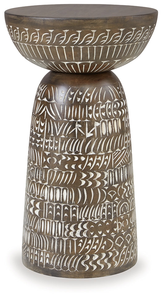 Hadcher Accent Table - Cream/Brown
