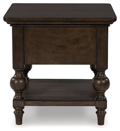 Veramond End Table - Dark Brown