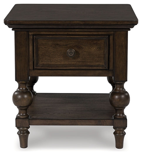 Veramond End Table - Dark Brown