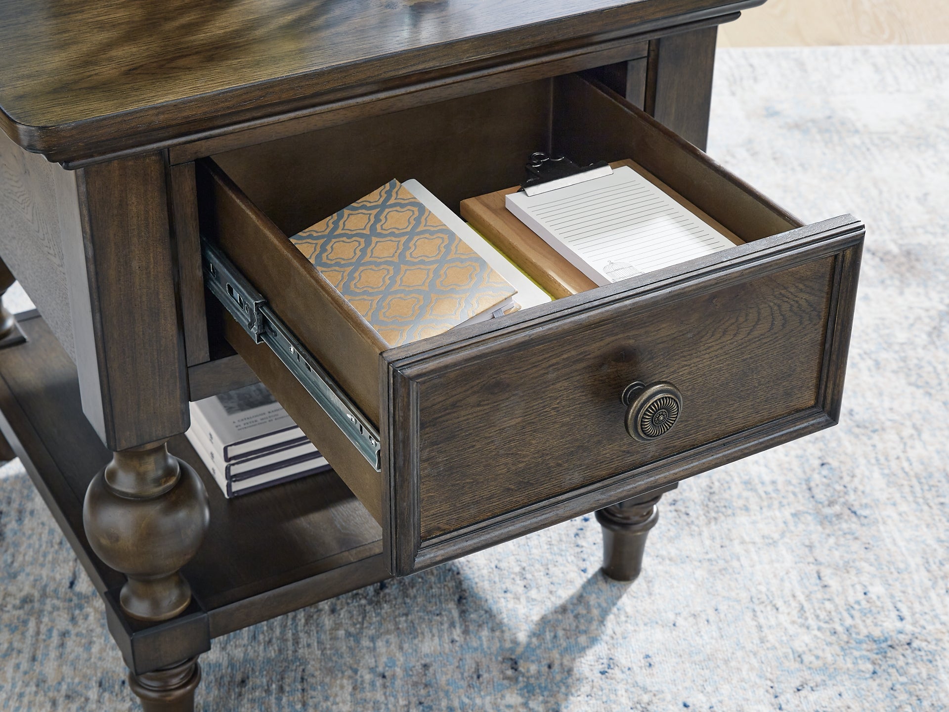 Veramond End Table - Dark Brown