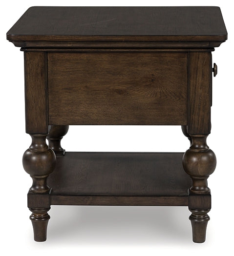 Veramond End Table - Dark Brown