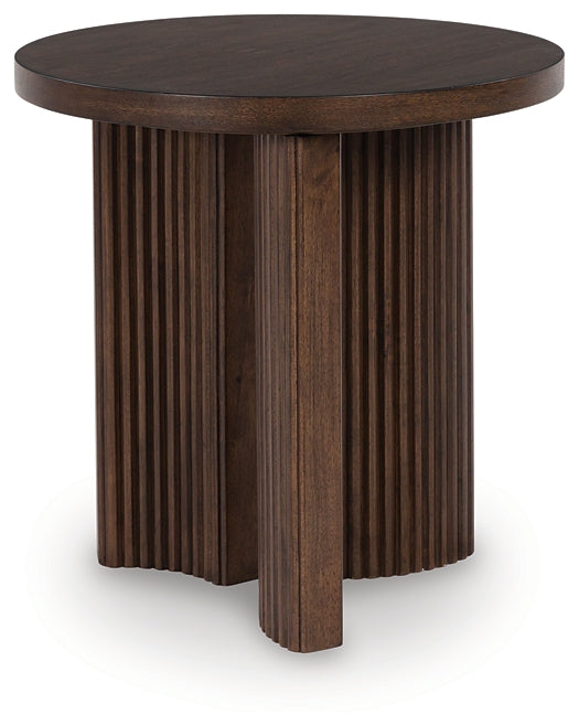 Korestone End Table - Dark Brown