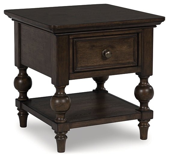 Veramond End Table - Dark Brown