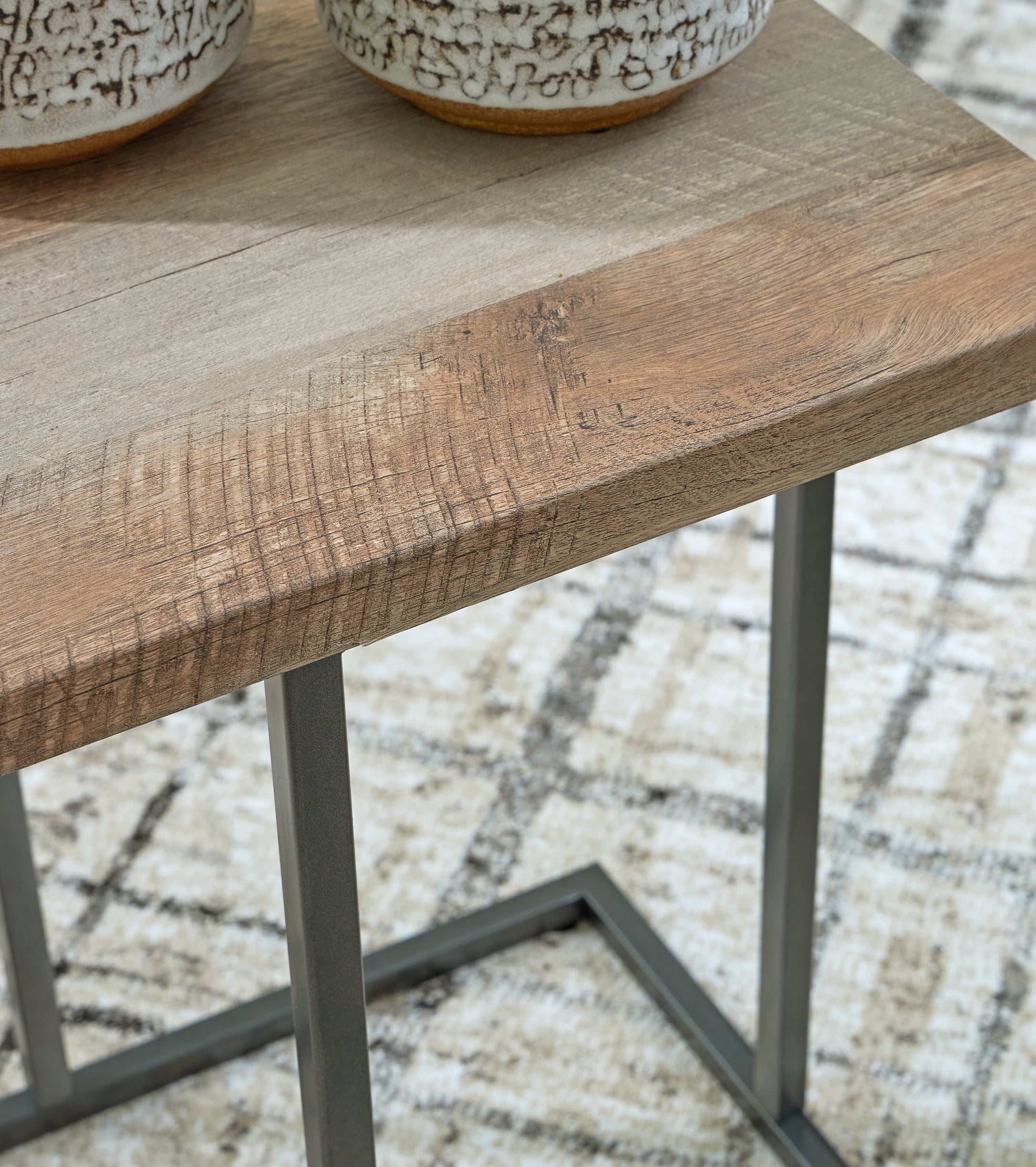 Albreane 3-Piece Table Set - Grayish Brown/Black
