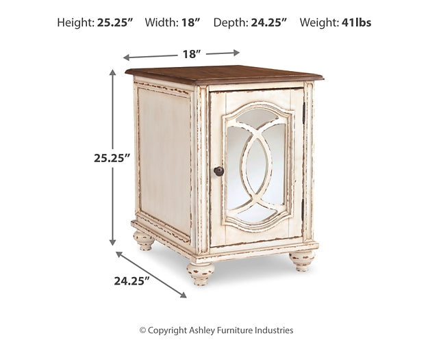 Realyn Chairside End Table - White/Brown