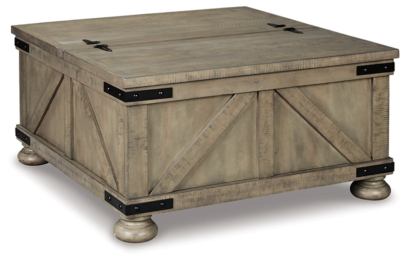 Aldwin Coffee Table with Storage - Gray