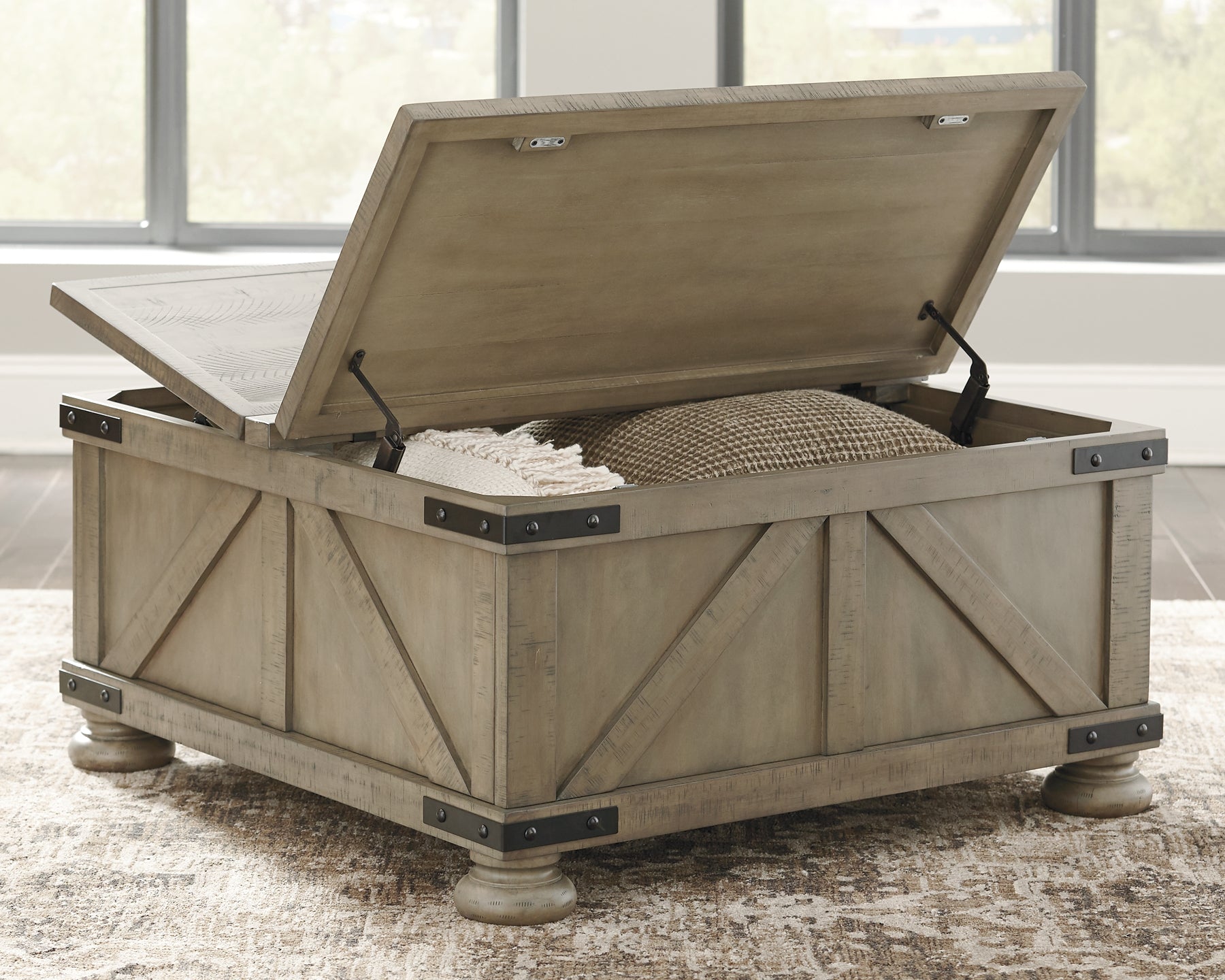 Aldwin Coffee Table with Storage - Gray