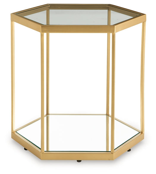 Veerwick Accent Coffee Table - Gold Finish