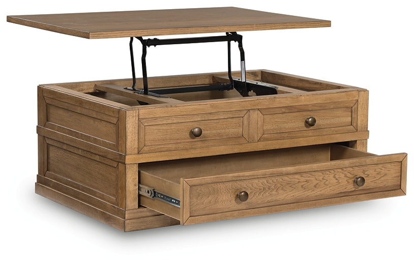 Sharlance Lift Top Coffee Table - Light Brown