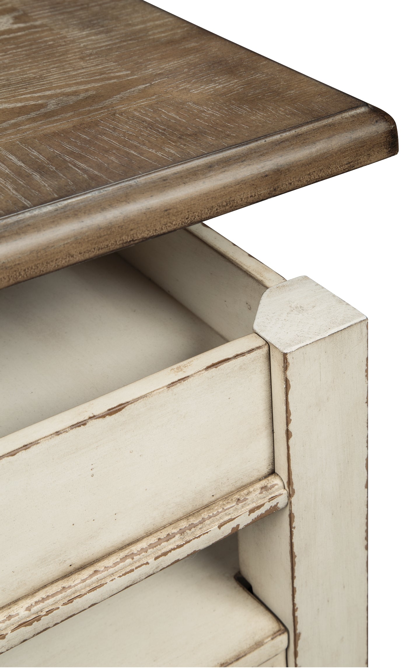 Realyn Lift Top Coffee Table - White/Brown