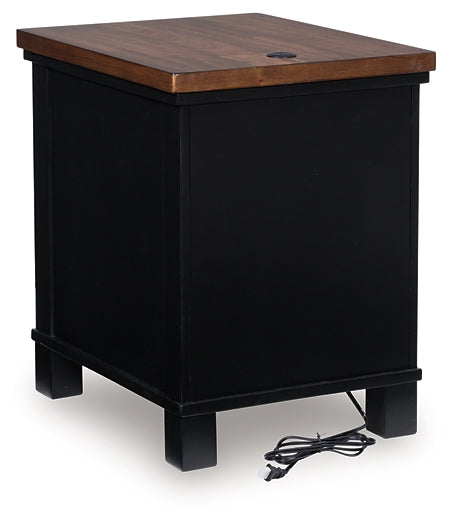 Wildenauer Chairside End Table - Brown/Black