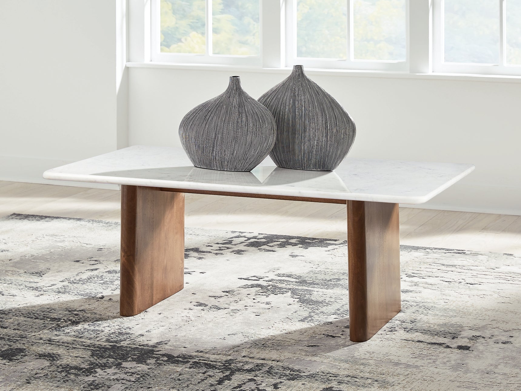 Isanti Coffee Table - Light Brown/White