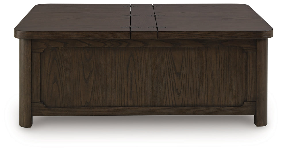 Breckington Coffee Table with Storage - Dark Brown