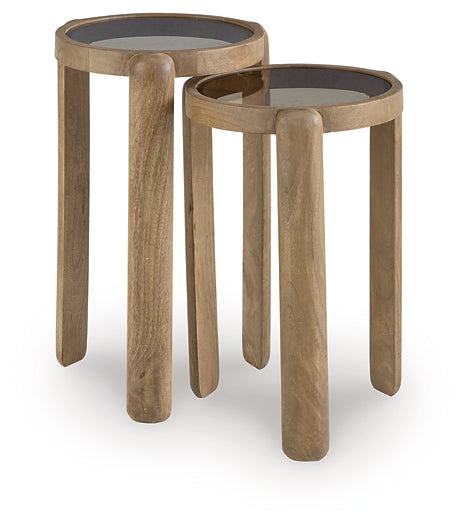 Jossor 2-Piece Accent Table Set - Light Brown