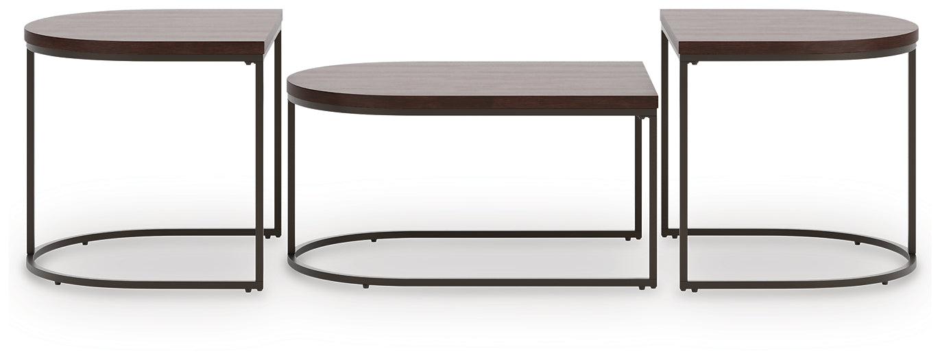Vanmore 3-Piece Table Set - Dark Brown