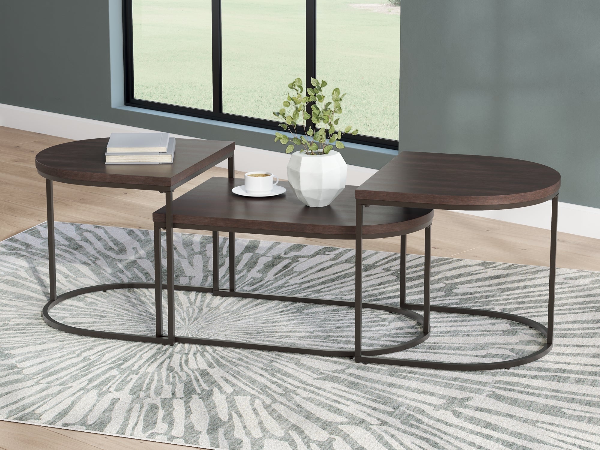 Vanmore 3-Piece Table Set - Dark Brown