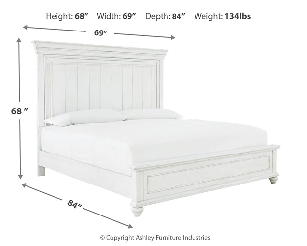 Kanwyn Queen Panel Bed with Mirrored Dresser and Chest